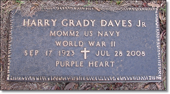 Marker on Grave of Harry G. Daves, Jr.